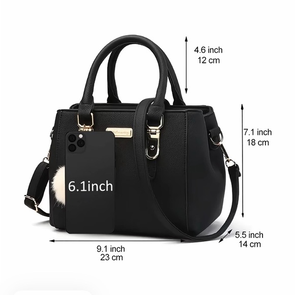 Black Satchel with Gold Accents - Picture 7 of 7